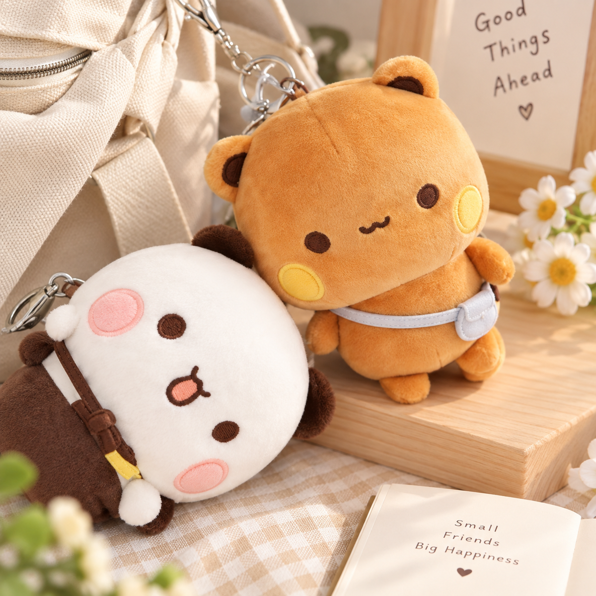 Bubu & Yier Plush Bear Keychain